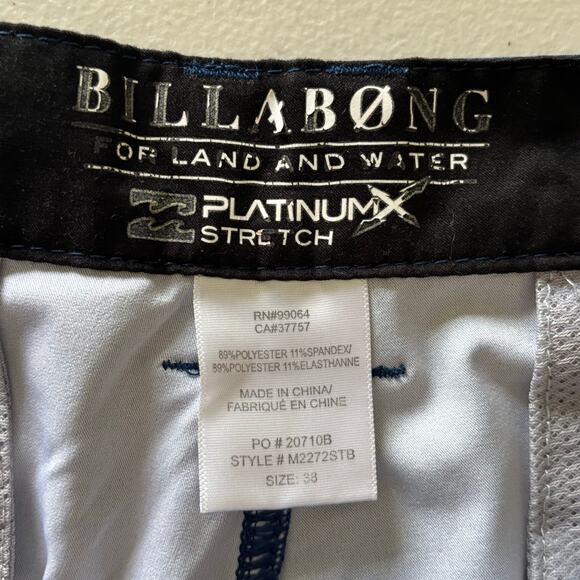 Billabong For Land and Water Platinum X Stretch Men Size 38 Blue Summer Shorts - Picture 3 of 9